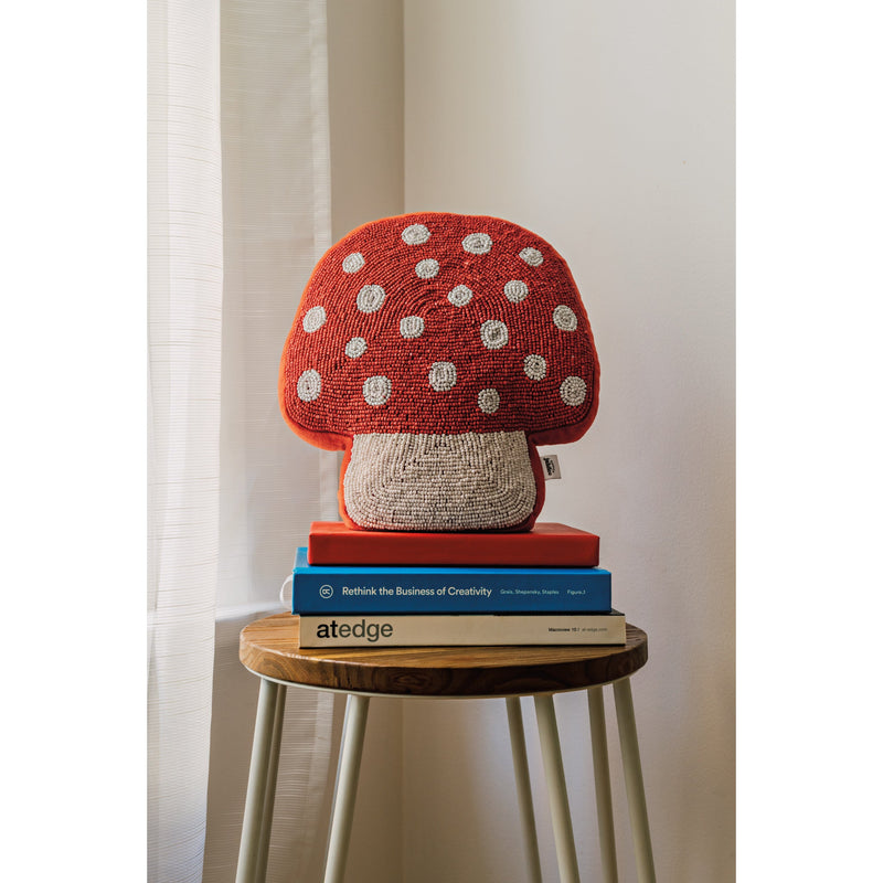 Danica - Toadstool Beaded Throw Pillow - lifestyle