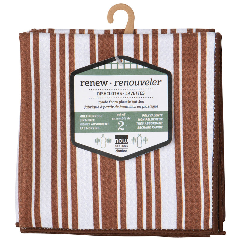 Now Designs - Chestnut Brown Recycled Microfibre Dishcloths Set - packaging