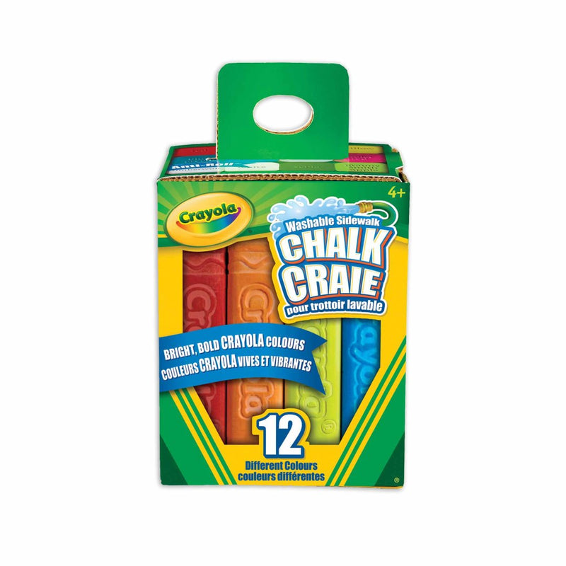 Crayola - Craie lavable pour trottoir, 12 unités
