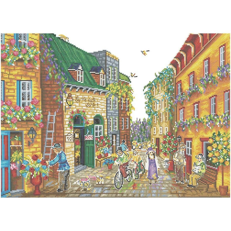 DIAMOND DOTZ - CHRISTINE GENEST - THE 1001 FLOWERS ALLEY (28" x 20" - 71cm x 51cm) Toys & Games