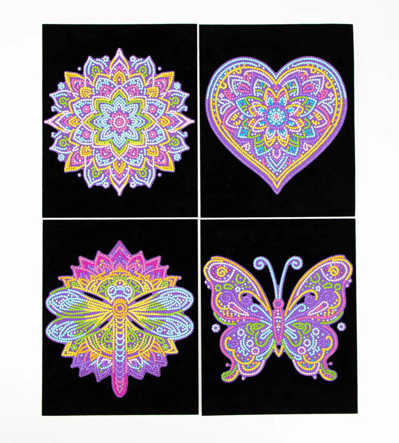 DIAMOND DOTZ - DOTZIES FLOCK - NEON MANDALAS Arts & Crafts