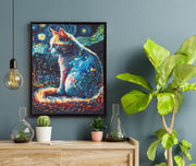 DIAMOND DOTZ - STARRY NIGHT CAT (19.9" x 15.9") Arts & Crafts