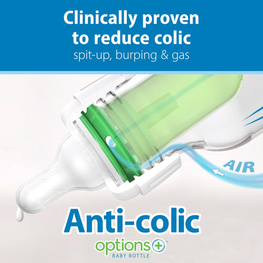 Dr Brown's - 8oz/250mL Glass Narrow Anti - colic Options+ Baby Bottle, 2 - Pack Mother & Baby