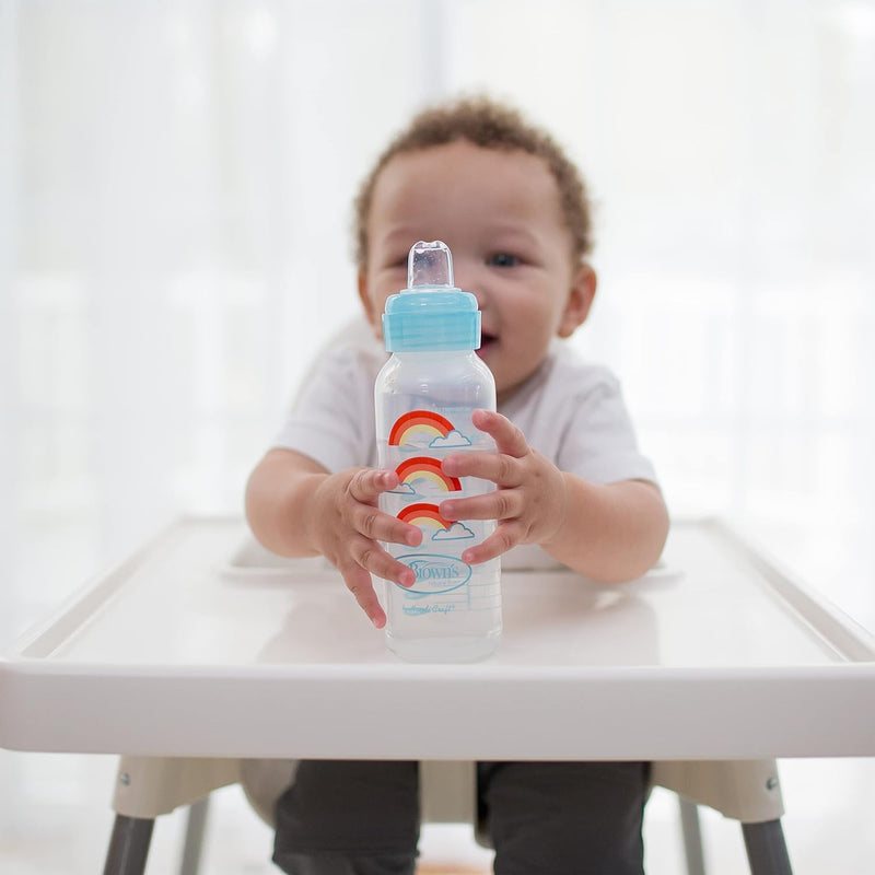 Dr Brown's - 8oz/250mL Narrow Anti - colic Options+ Baby Bottle to Sippy Starter Kit, Blue Rainbows, 1 - Pack Mother & Baby