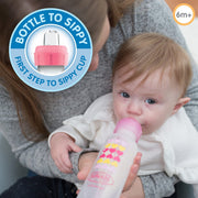 Dr Brown's - 8oz/250mL Narrow Anti - colic Options+ Baby Bottle to Sippy Starter Kit, Pink Hearts, 1 - Pack Mother & Baby