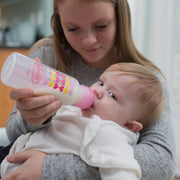 Dr Brown's - 8oz/250mL Narrow Anti - colic Options+ Baby Bottle to Sippy Starter Kit, Pink Hearts, 1 - Pack Mother & Baby