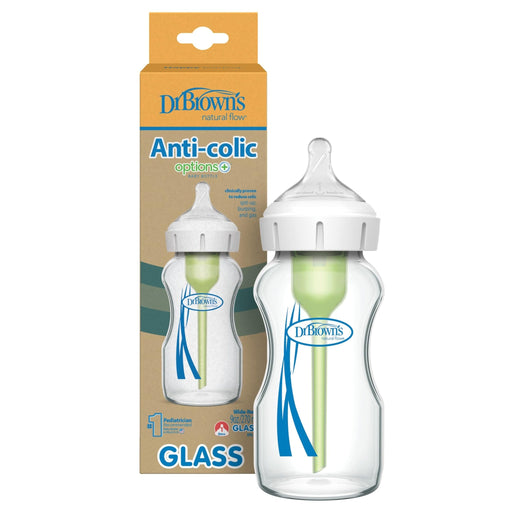 Dr Brown's - 9oz/270mL Glass Wide - Neck Anti - colic Options+ Baby Bottle, 1 - Pack Mother & Baby