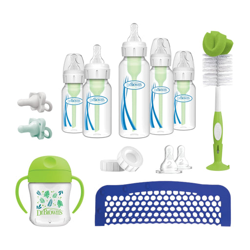 Dr Brown's - Narrow Anti - colic Options+ Baby Bottle First Year Feeding Gift Set Mother & Baby