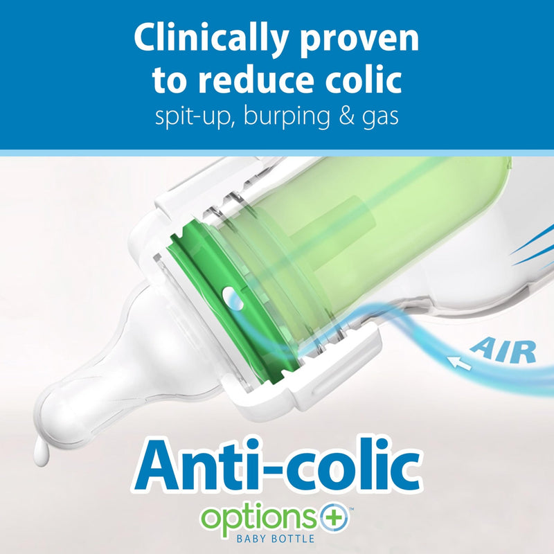 Dr Brown's - Narrow Anti - colic Options+ Glass Narrow Anti - Colic Baby Bottle Gift Set Mother & Baby