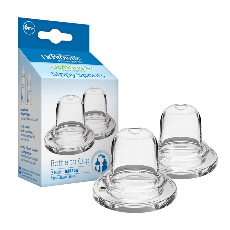Dr Brown's - Narrow Options+ Silicone Baby Bottle Sippy Spout, 2 - Pack Mother & Baby