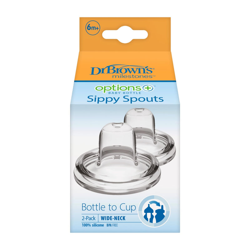 Dr Brown's - Wide - Neck Options+ Silicone Baby Bottle Sippy Spout, 2 - Pack Mother & Baby