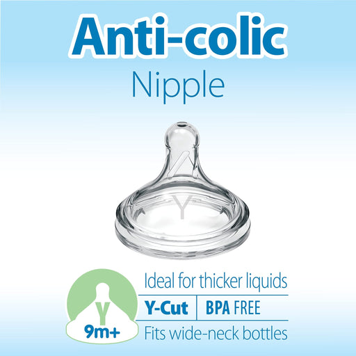 Dr Brown's - Y - Cut Natural Silicone Nipple, Wide - Neck 2 - Pack Mother & Baby