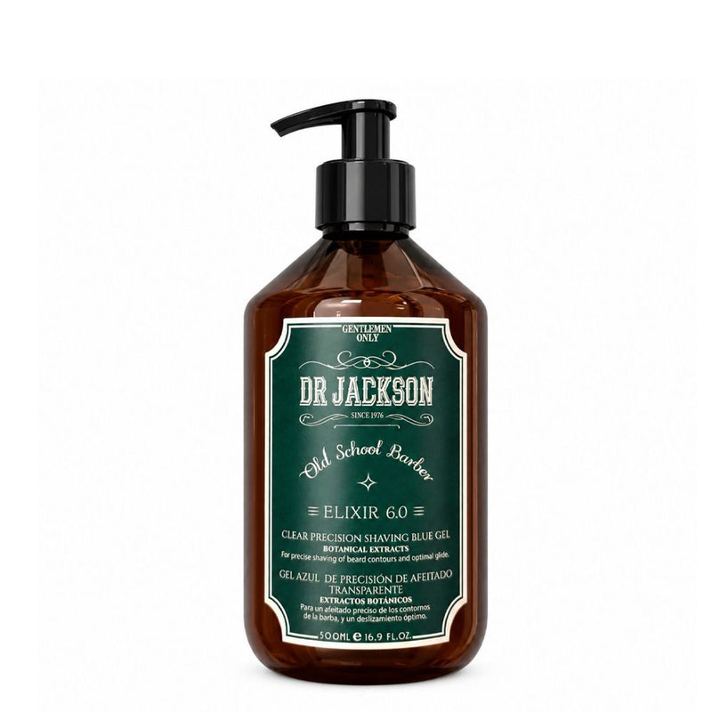 Dr Jackson Elixir 6.0 Clear Shaving Gel, pump bottle, front view