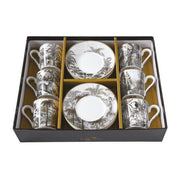 Easy Life - RETRO JUNGLE - Espresso Cup & Saucer - Set of 6 | 100 ml / 3.4 oz Home & Kitchen