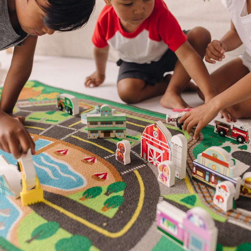 Melissa & Doug - PAW Patrol Activity Rug - Adventure Bay - in use during play