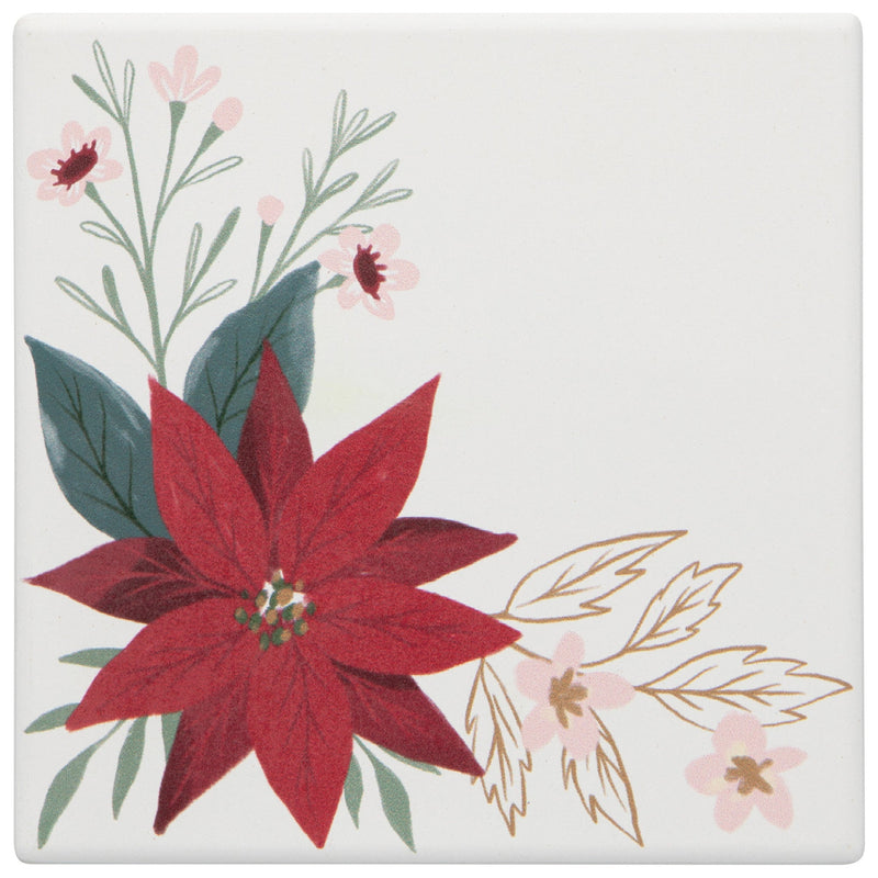 Now Designs - Amaryllis Christmas Soak Up Coasters Set of 4
