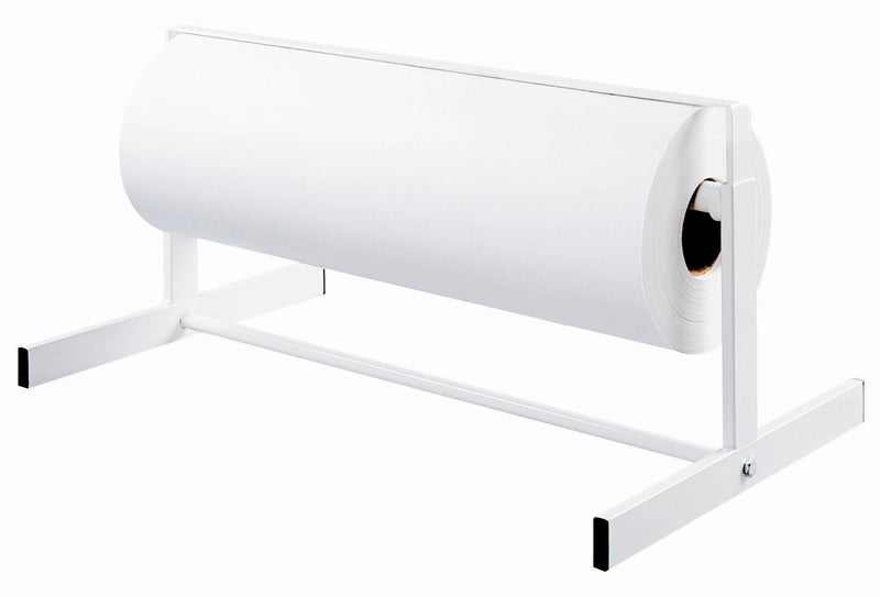 EquiPro floor wax paper holder, white stand shown with paper roll