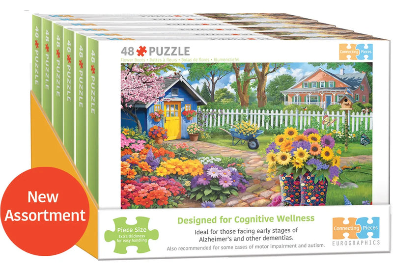 Eurographics - Connecting Pieces - 48 pcs 6 pack Assortment Cognitive Puzzles