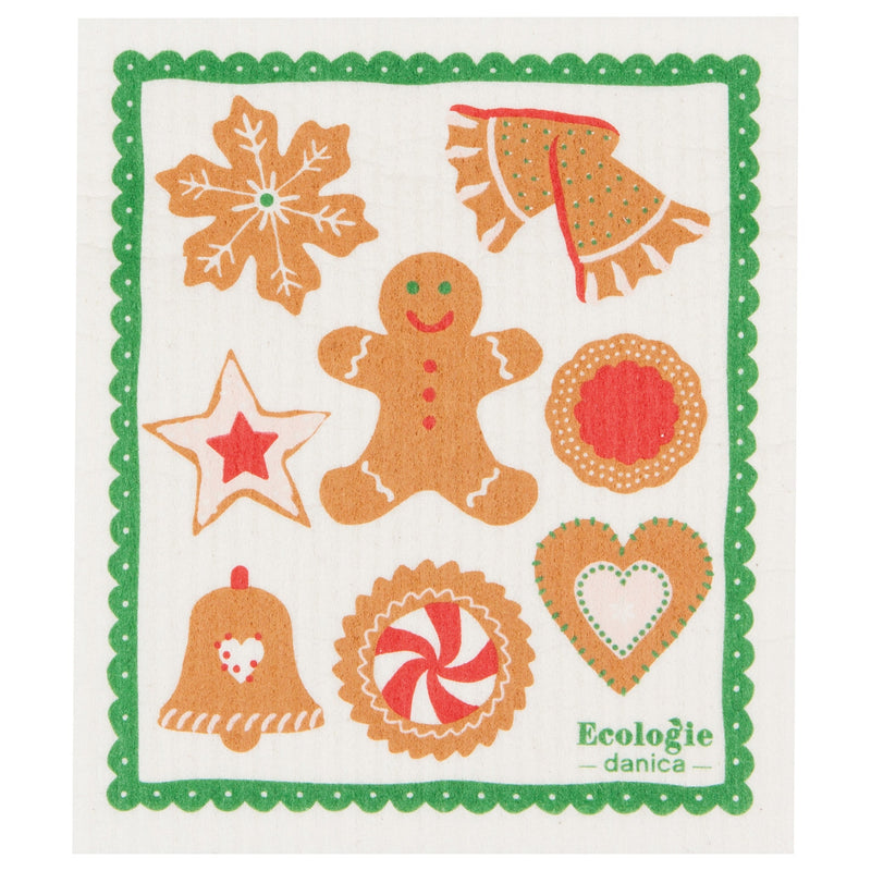Ecologie by Danica – Holiday Cookies Swedish Dishcloth | 6.5 x 8 in