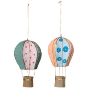 Hot Air Balloon Mache Christmas Tree Ornament — possible assortment styles; one random ornament included