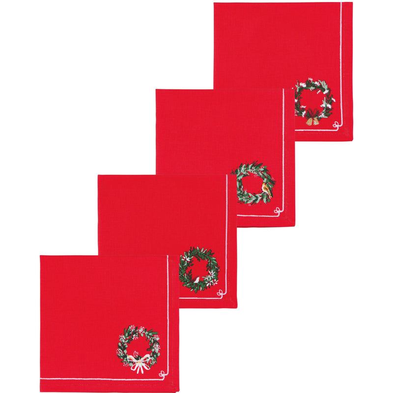 Now Designs - Wreaths Christmas Napkins Set of 4