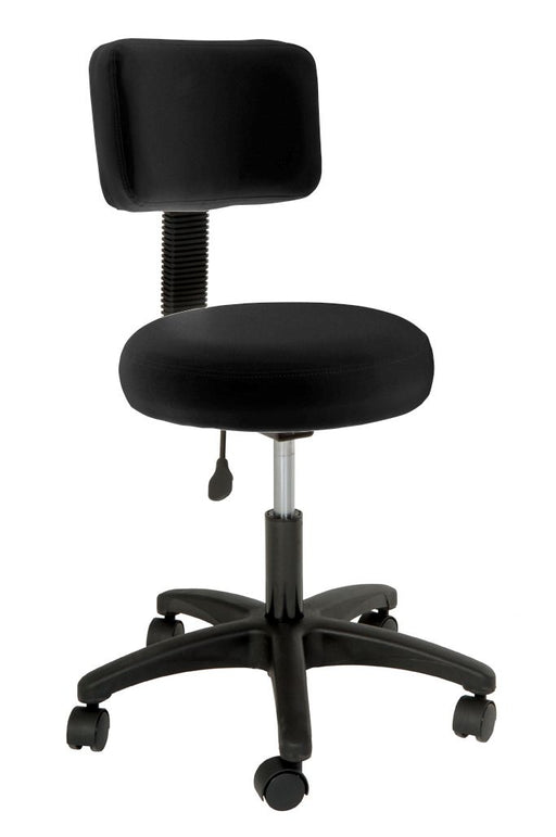 Futura - Black Deluxe Round Stool With Backrest Furniture