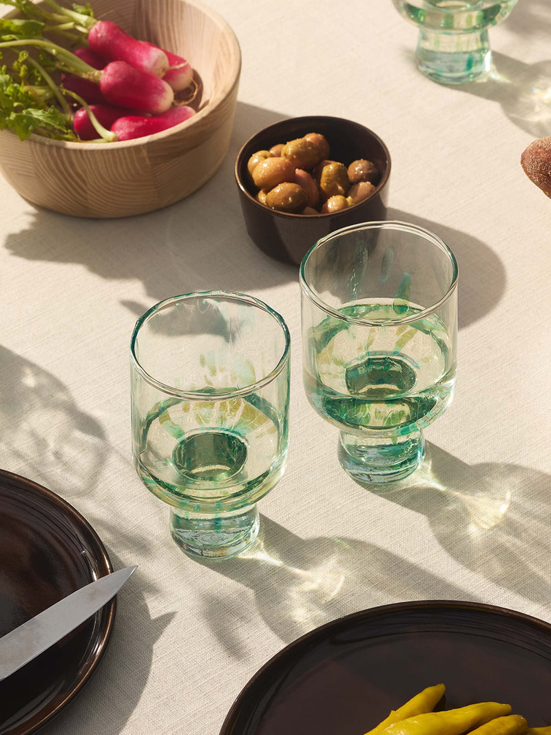 LSA - Sea Glass - Wine Glasses (Set of 2) | 300 mL - Sea Greens - detail or setting view