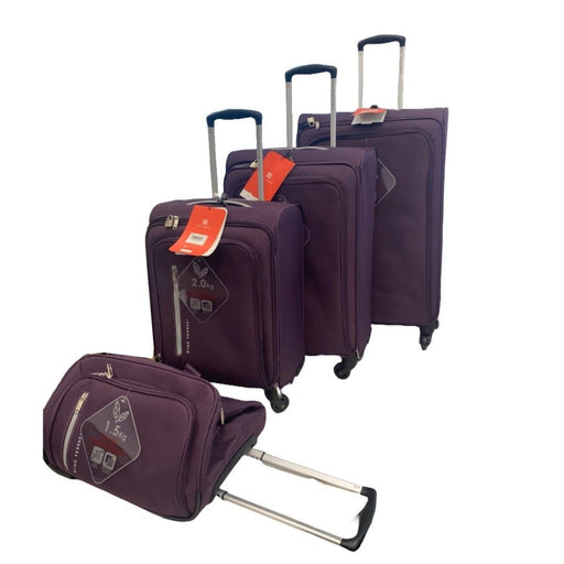 Gino Ferrari - Luggage Set - 4 Bags Set - Purple/Light Grey Luggage & Bags