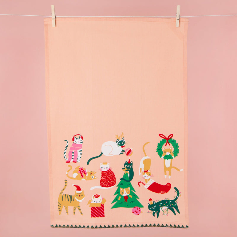 Jubilee - Let it Meow Christmas Dishtowel - lifestyle
