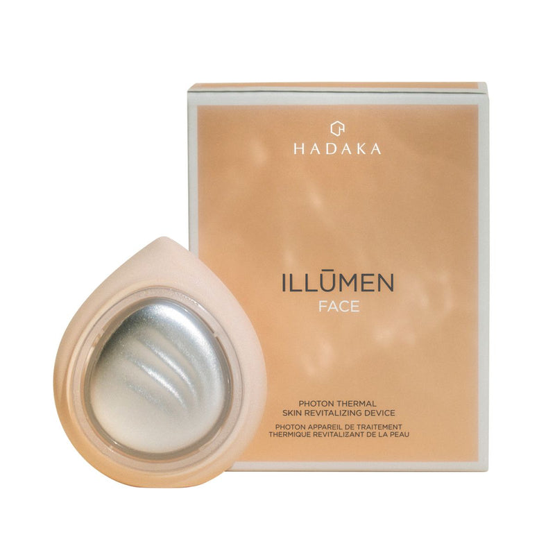 Hadaka ILLŪMEN LED skincare device with retail box, front view