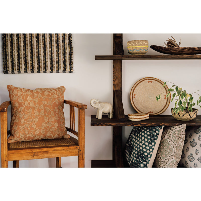 Heirloom - Ogee Block Print Pillow 20 x 20 inch Home & Kitchen