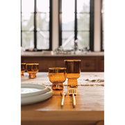 Heirloom - Pedestal Glass 11 oz - Amber Home & Kitchen