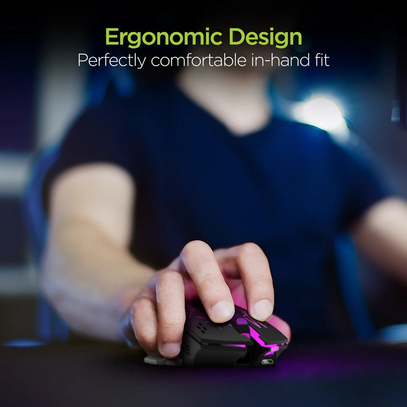 HyperGear - Hypergear Gaming Mouse Wireless 2.4Ghz Chromium 6 Button 1600Dpi 7 Colour Led Pc/Mac - Black Electronics