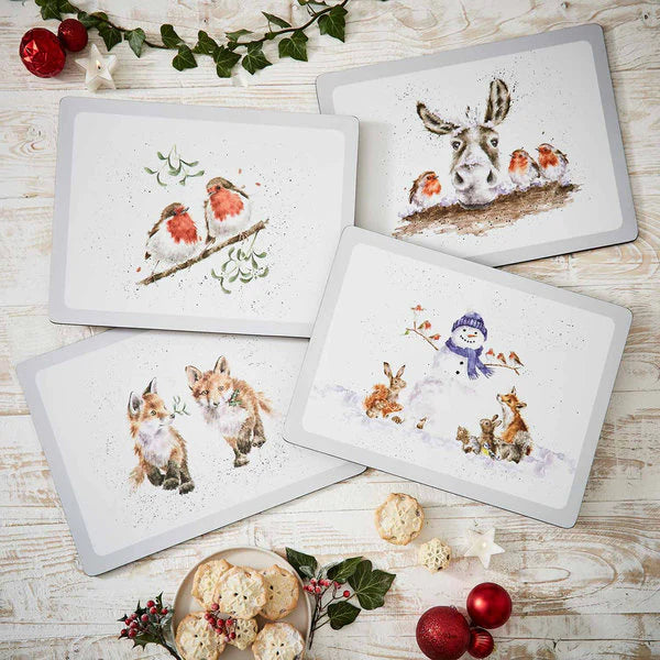 Pimpernel - Sets de table Wrendale Noël 40 x 30 cm (Lot de 4)