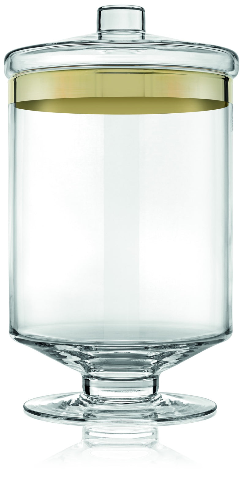 IVV - Avenue Gold - Jar with lid in clear glass with gold decorarion