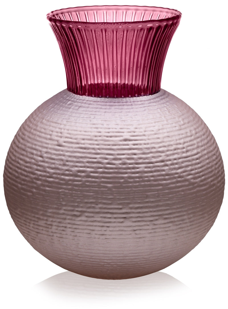 IVV - Ophelia - Vase in fuchsia decorated glass