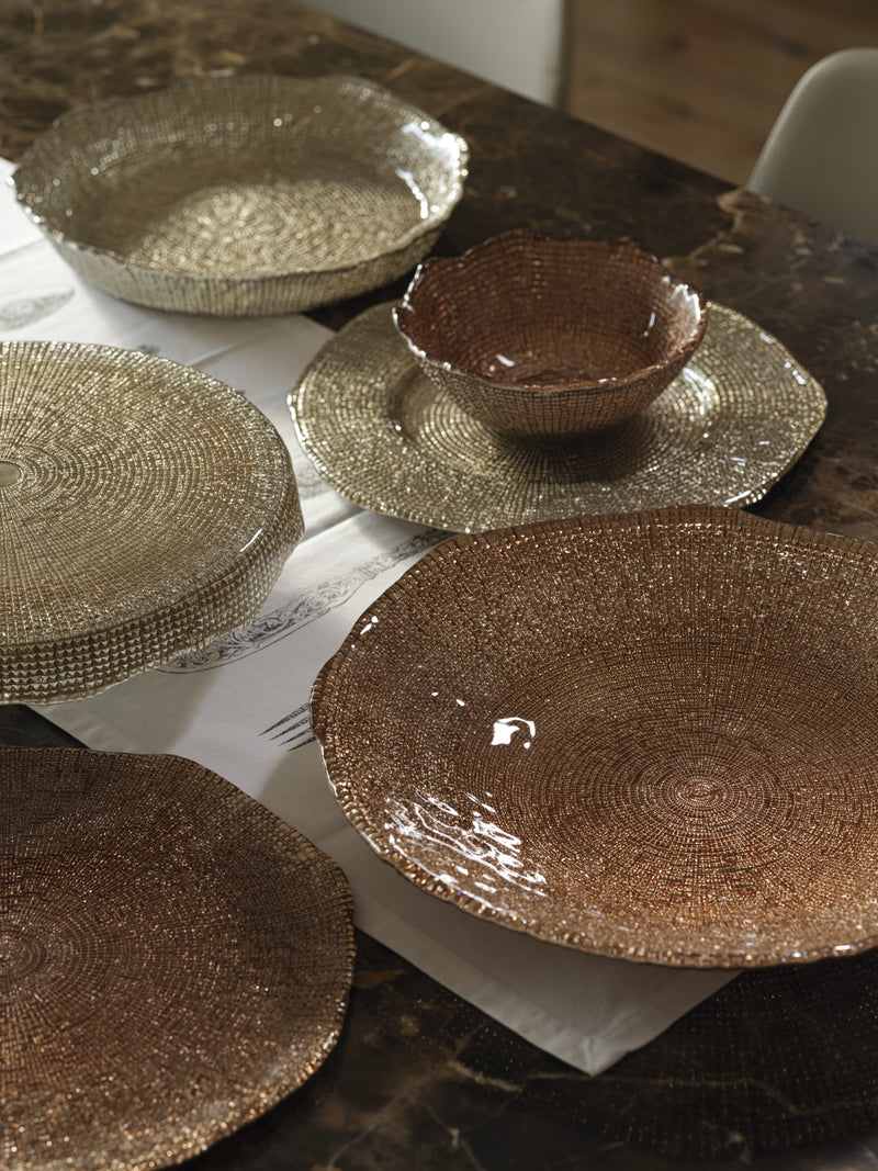 IVV - Diamante' - Charger in beige chrome decorated glass