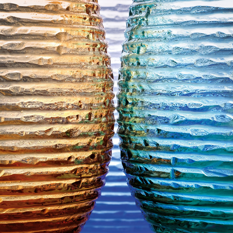 IVV - Multicolor - Pitcher amethyst with turquoise handle in mass colored glass