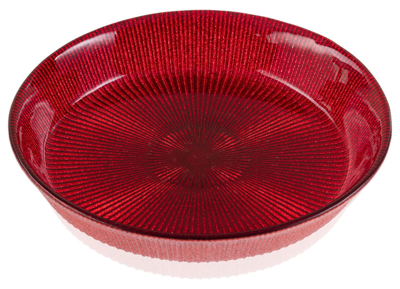IVV - Noel - Glass fruit bowl red glitter decoration
