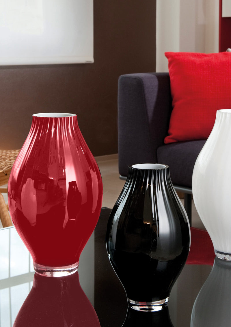 IVV - Arianna - White ceramic vase with cold-cut milk white interior