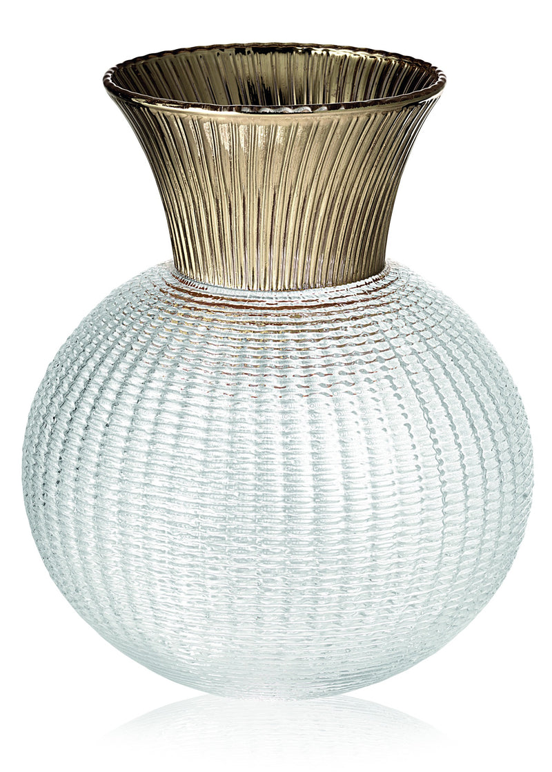 IVV - Ophelia - Vase in clear glass with champagne decoration