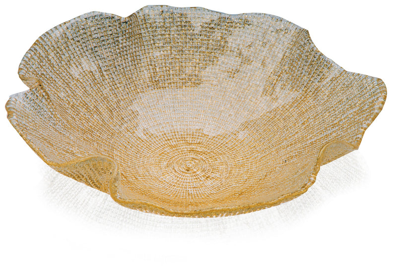 IVV - Folies - Bowl in gold glitter decorated glass