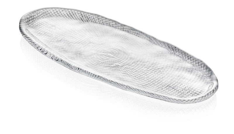 IVV - Diamante' - Oval tray in clear glass