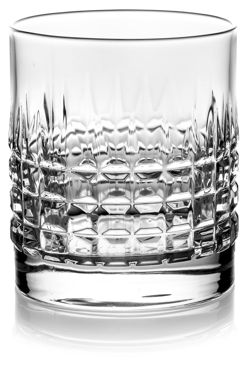 IVV - Shake & Stir - Set 4 bicchieri DOF ottica square in vetro trasparente Set 4 DOF tumblers square pattern clear glass