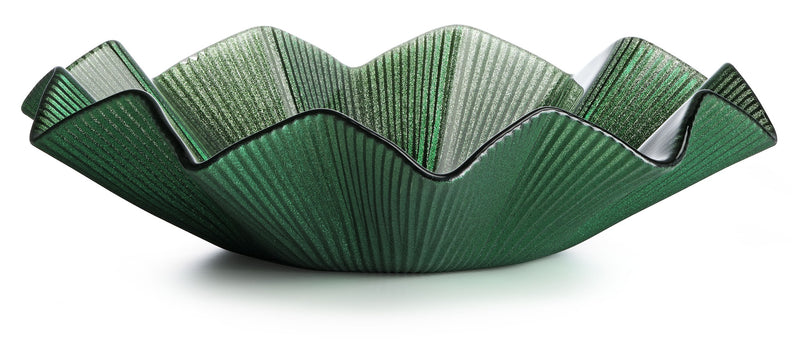 IVV - Noel - Glass centerpiece pine green glitter decoration