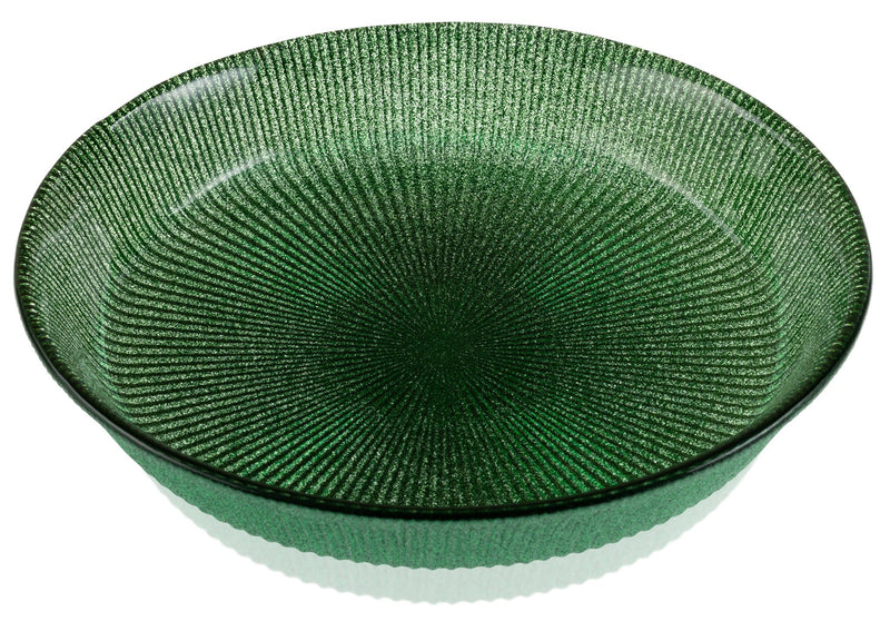 IVV - Noel - Glass fruit bowl pine green glitter decoration