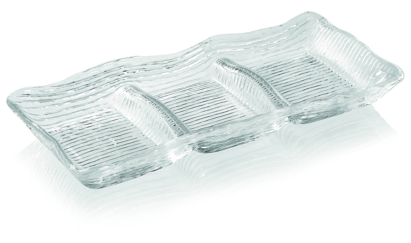 IVV - All In One - Rectangular relish tray I 3 sections in clear glass