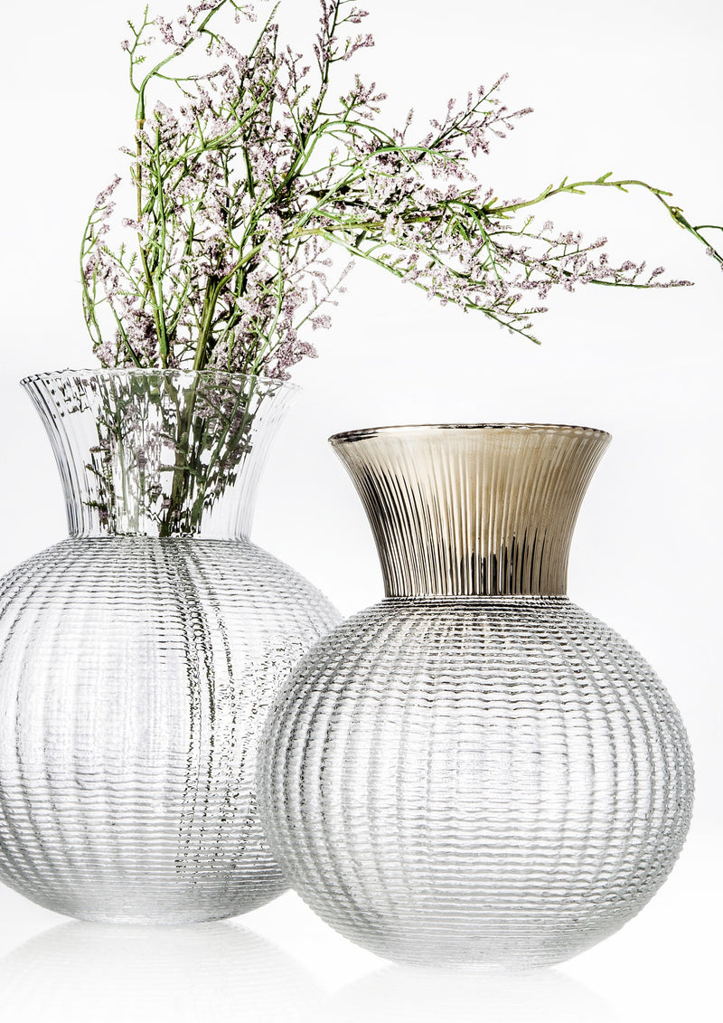 IVV - Ophelia - Vase in clear glass with champagne decoration