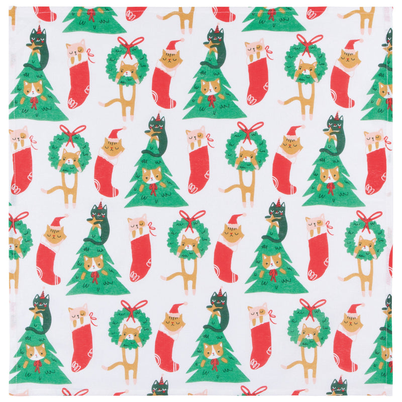Jubilee - Let it Meow Christmas Floursack Dishtowels Set of