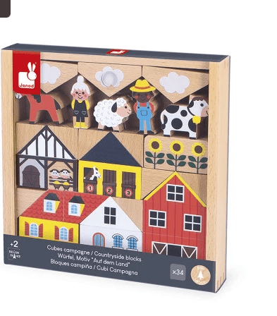 Janod - CROSS ROADS: COUNTRYSIDE BLOCKS Games & Toys